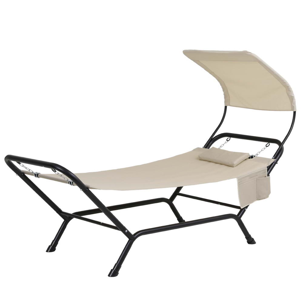 Hammocks & Accessories: Gardeon Hammock Bed w/ Stand Sun Lounge Chair Beige