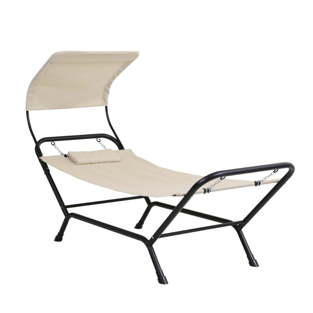 Hammocks & Accessories: Gardeon Hammock Bed w/ Stand Sun Lounge Chair Beige