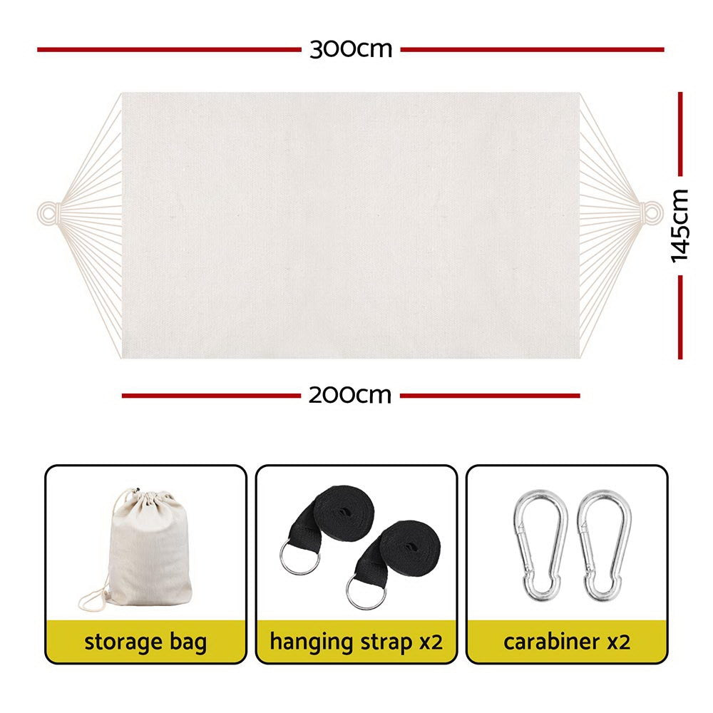 Hammocks & Accessories: Gardeon Hammock Bed w/ Travel Bag Outdoor Lounge Chair Cream