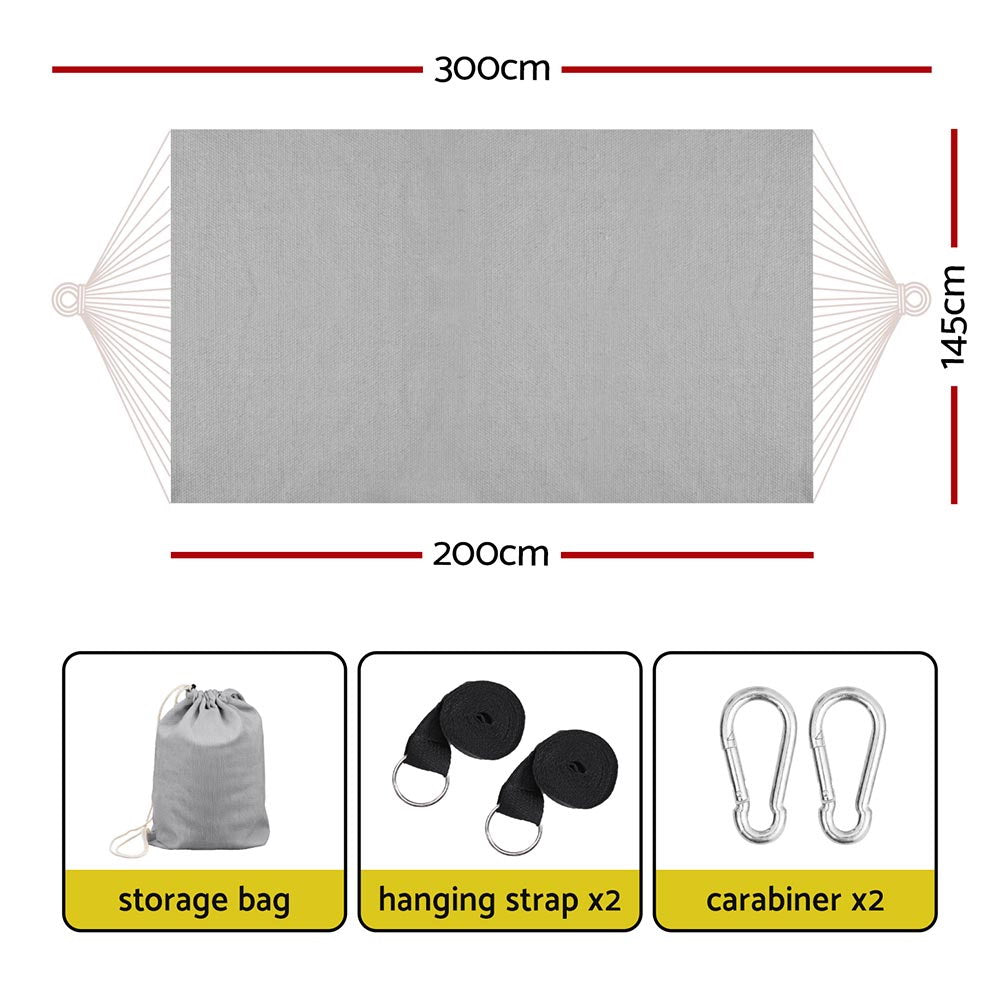 Hammocks & Accessories: Gardeon Hammock Bed w/ Travel Bag Outdoor Lounge Chair Grey
