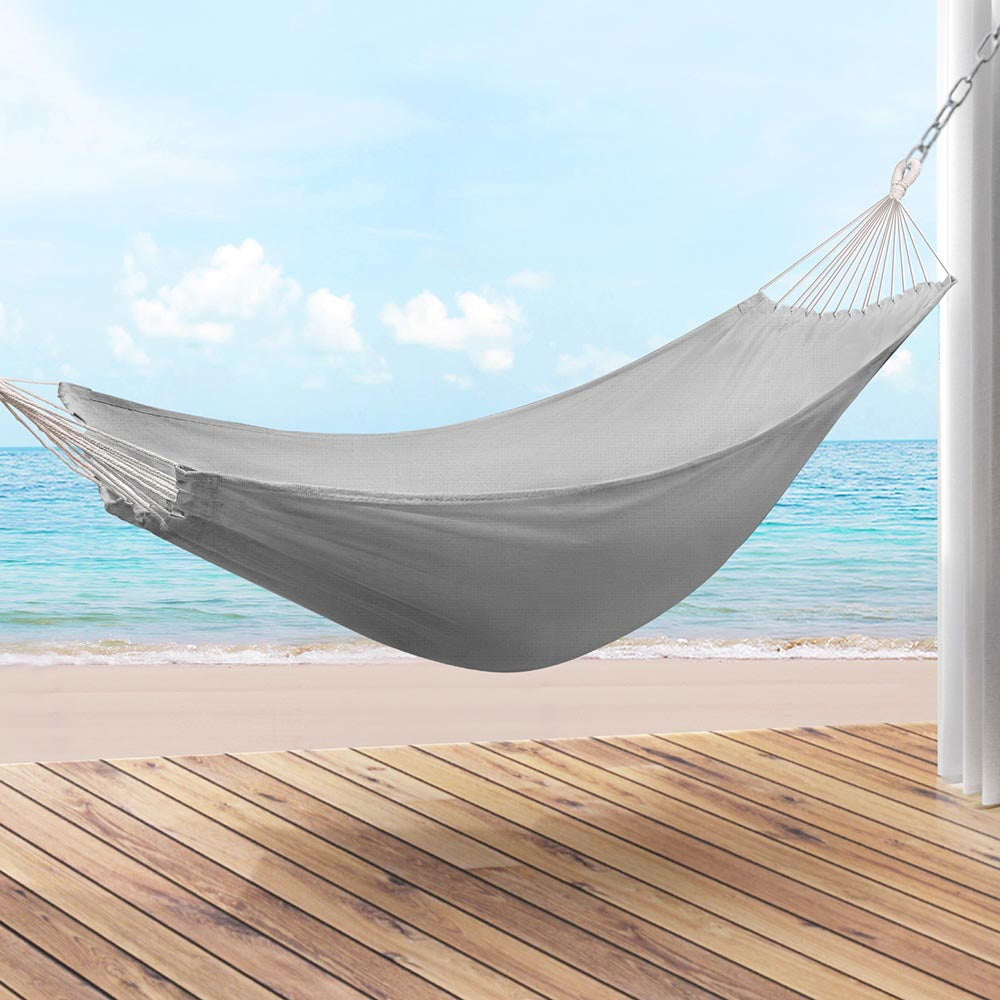Hammocks & Accessories: Gardeon Hammock Bed w/ Travel Bag Outdoor Lounge Chair Grey