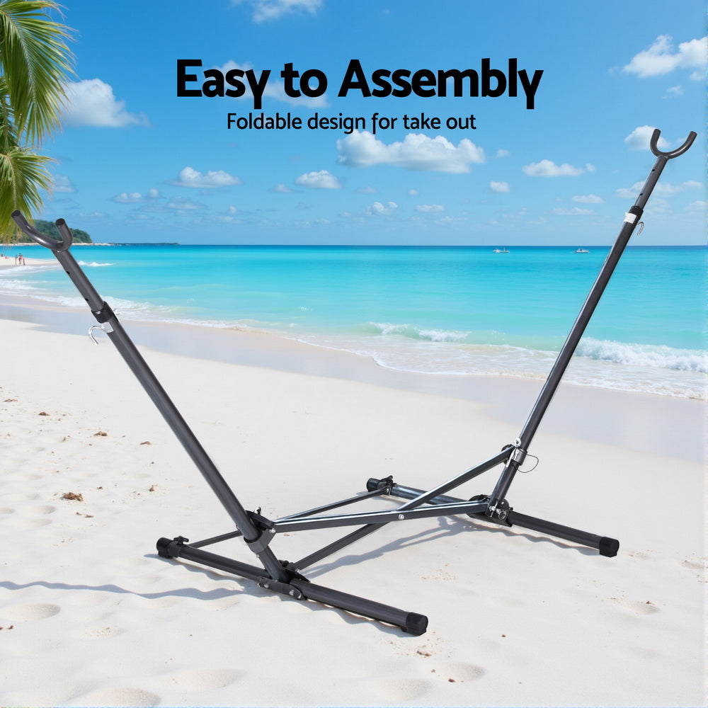 Hammocks & Accessories: Gardeon Hammock Bed Stand Steel Frame Outdoor Indoor