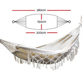 Hammocks & Accessories: Gardeon Hammock Bed Rope Tassel Outdoor Hammocks Chair Camping