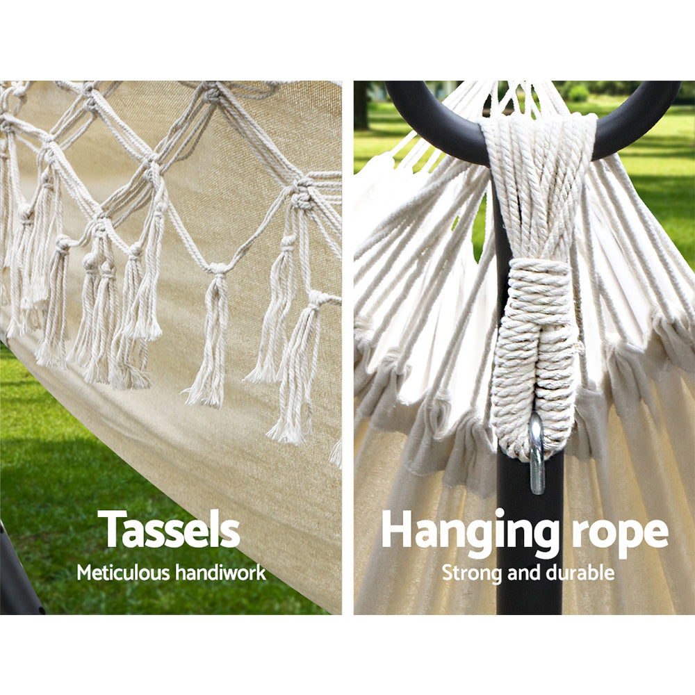 Hammocks & Accessories: Gardeon Hammock Bed Rope Tassel Outdoor Hammocks Chair Camping