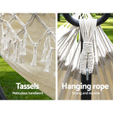 Hammocks & Accessories: Gardeon Hammock Bed Rope Tassel Outdoor Hammocks Chair Camping