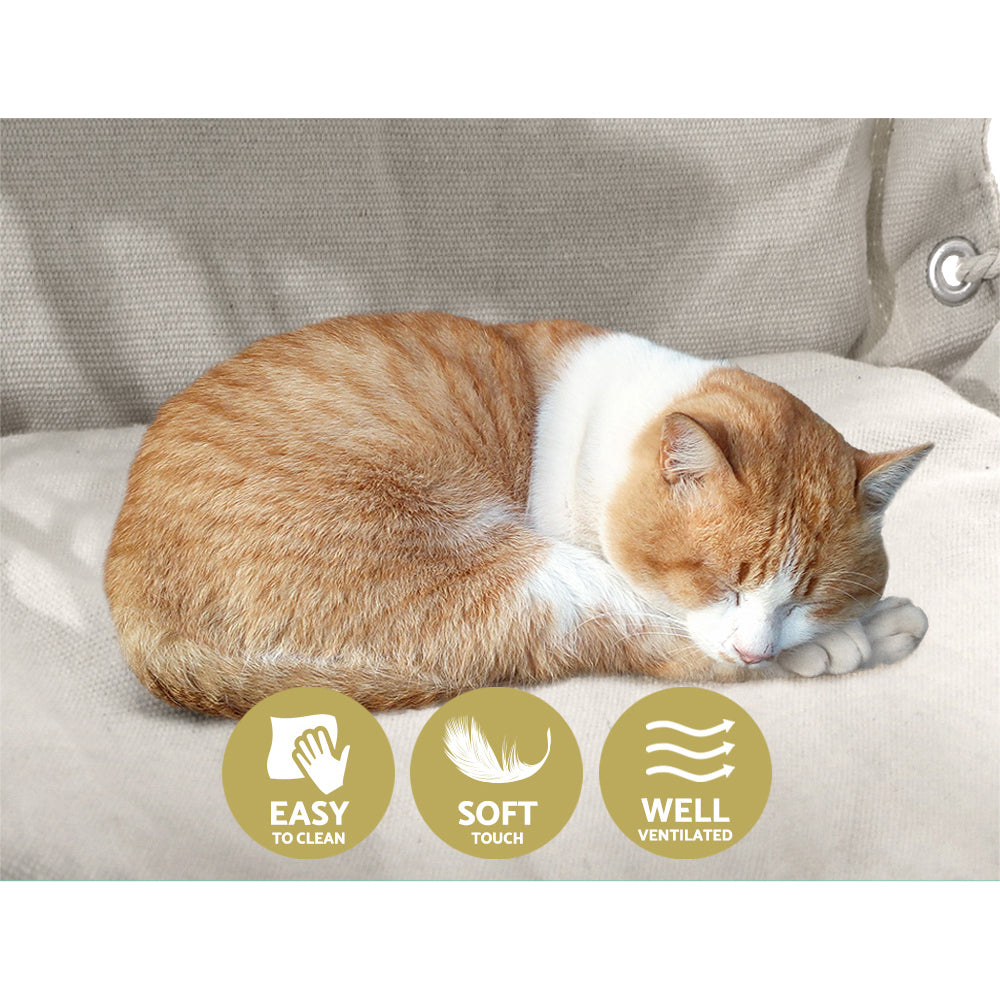 Hammocks & Accessories: Gardeon Hammock Chair Hanging with Armrest Camping Hammocks Cream