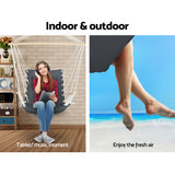 98765-Gardeon Hammock Chair Hanging with Armrest Camping Hammocks Grey