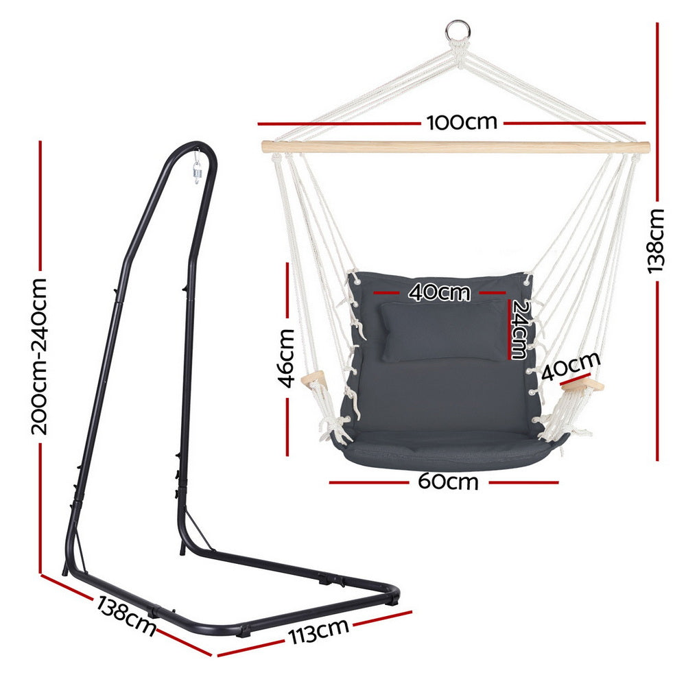 Hammocks & Accessories: Gardeon Hammock Chair with Heavy Duty Steel Stand