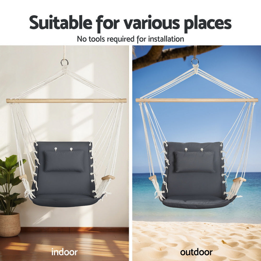 Hammocks & Accessories: Gardeon Hammock Chair with Heavy Duty Steel Stand