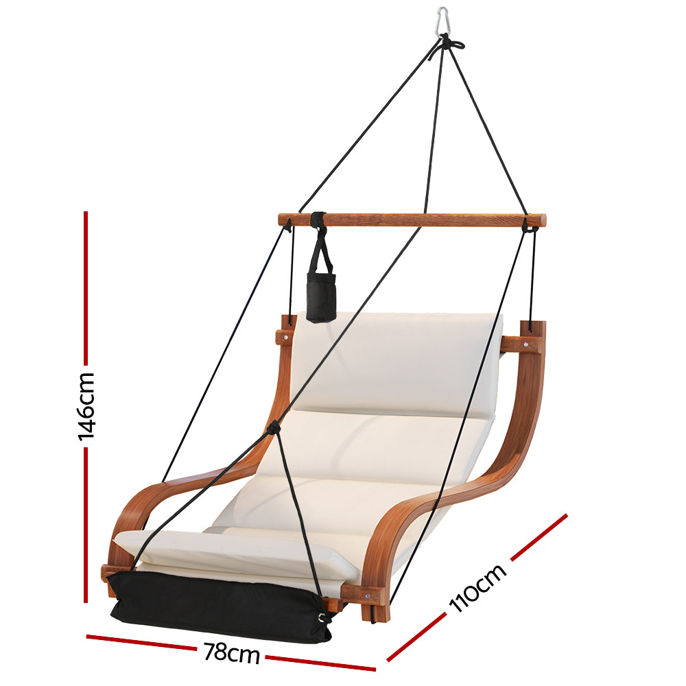 Outdoor Chairs: Gardeon Hammock Chair Wooden Hanging Indoor Outdoor Lounge Patio
