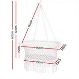 Gardeon Hammock Chair Cotton Swing Chair Outdoor Indoor Cream