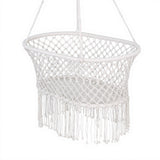 Gardeon Hammock Chair Cotton Swing Chair Outdoor Indoor Cream