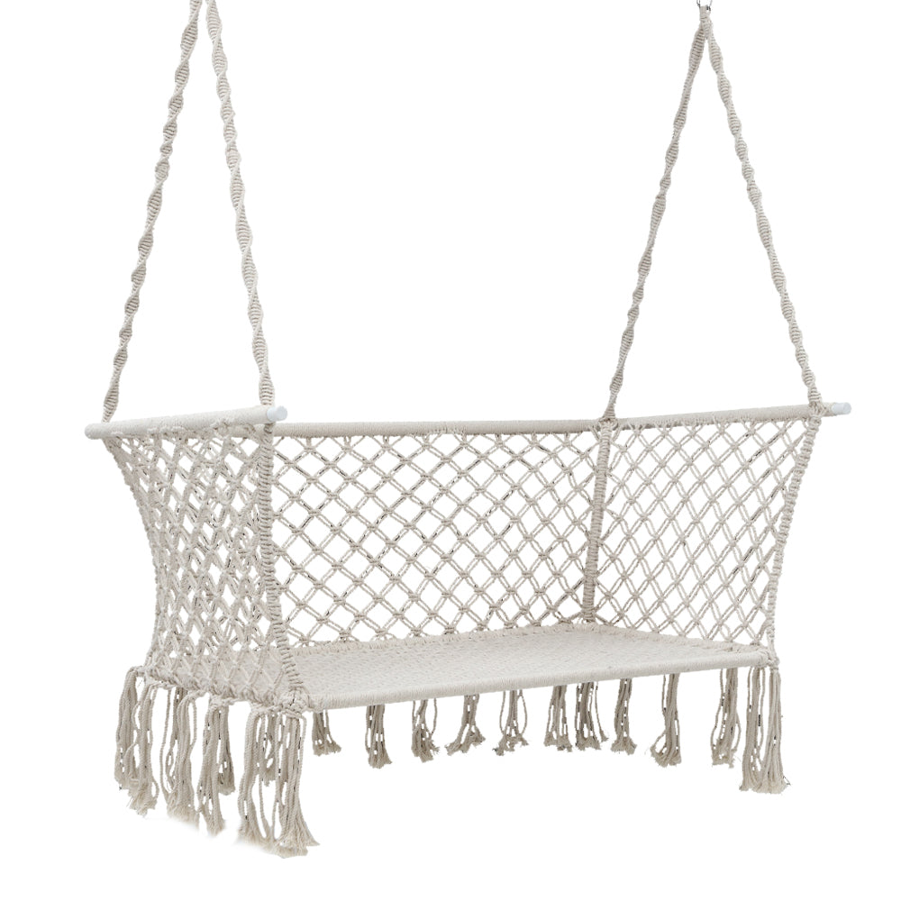 Hammocks & Accessories: Gardeon Hammock Chair Outdoor Portable Camping Hammocks 2 Person Cream