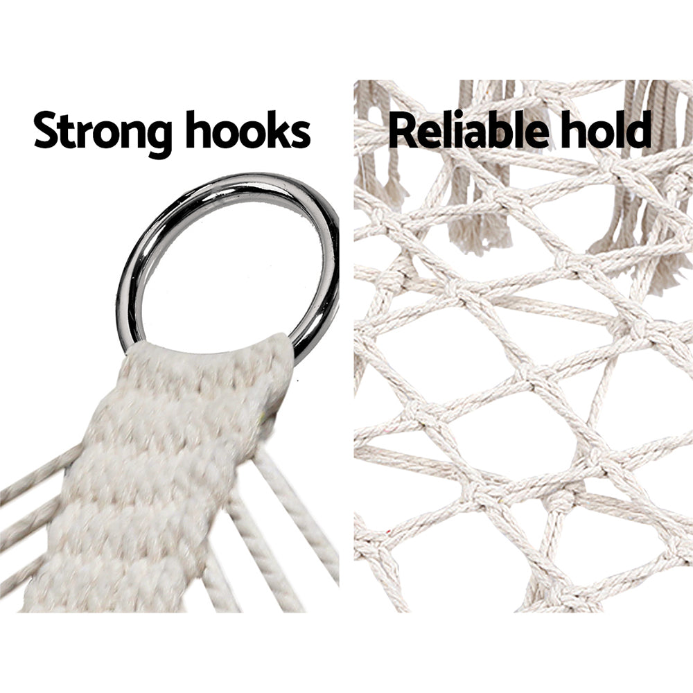 Hammocks & Accessories: Gardeon Hammock Chair Outdoor Portable Camping Hammocks 2 Person Cream