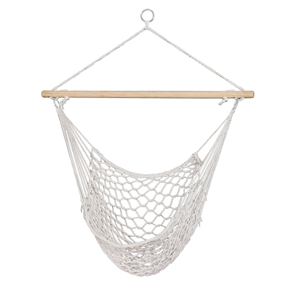 Hammocks & Accessories: Gardeon Hammock Chair Outdoor Hanging Camping Mesh Indoor Cream