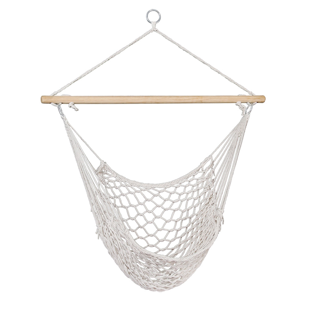 Hammocks & Accessories: Gardeon Hammock Chair Outdoor Hanging Camping Mesh Indoor Cream