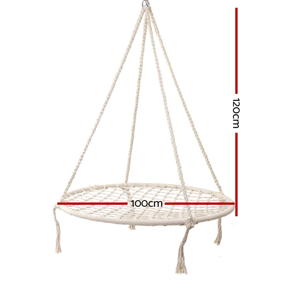 Outdoor Chairs: Gardeon Hammock Chair Outdoor Tree Swing Nest Web Hanging Seat 100cm