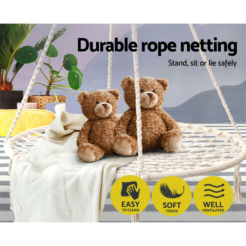 Outdoor Chairs: Gardeon Hammock Chair Outdoor Tree Swing Nest Web Hanging Seat 100cm