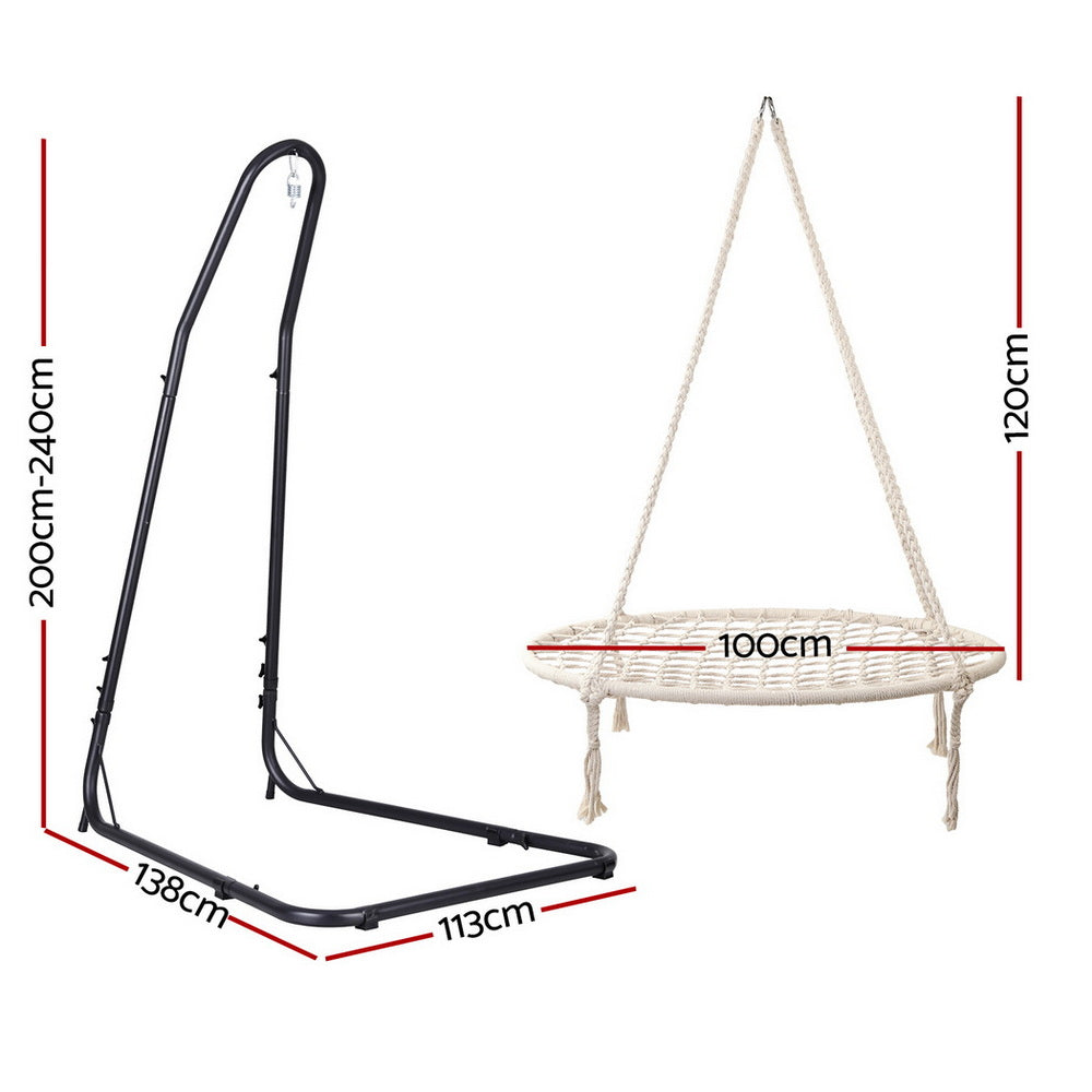 Hammocks & Accessories: Gardeon Hammock Hanging Chair with Steel Stand