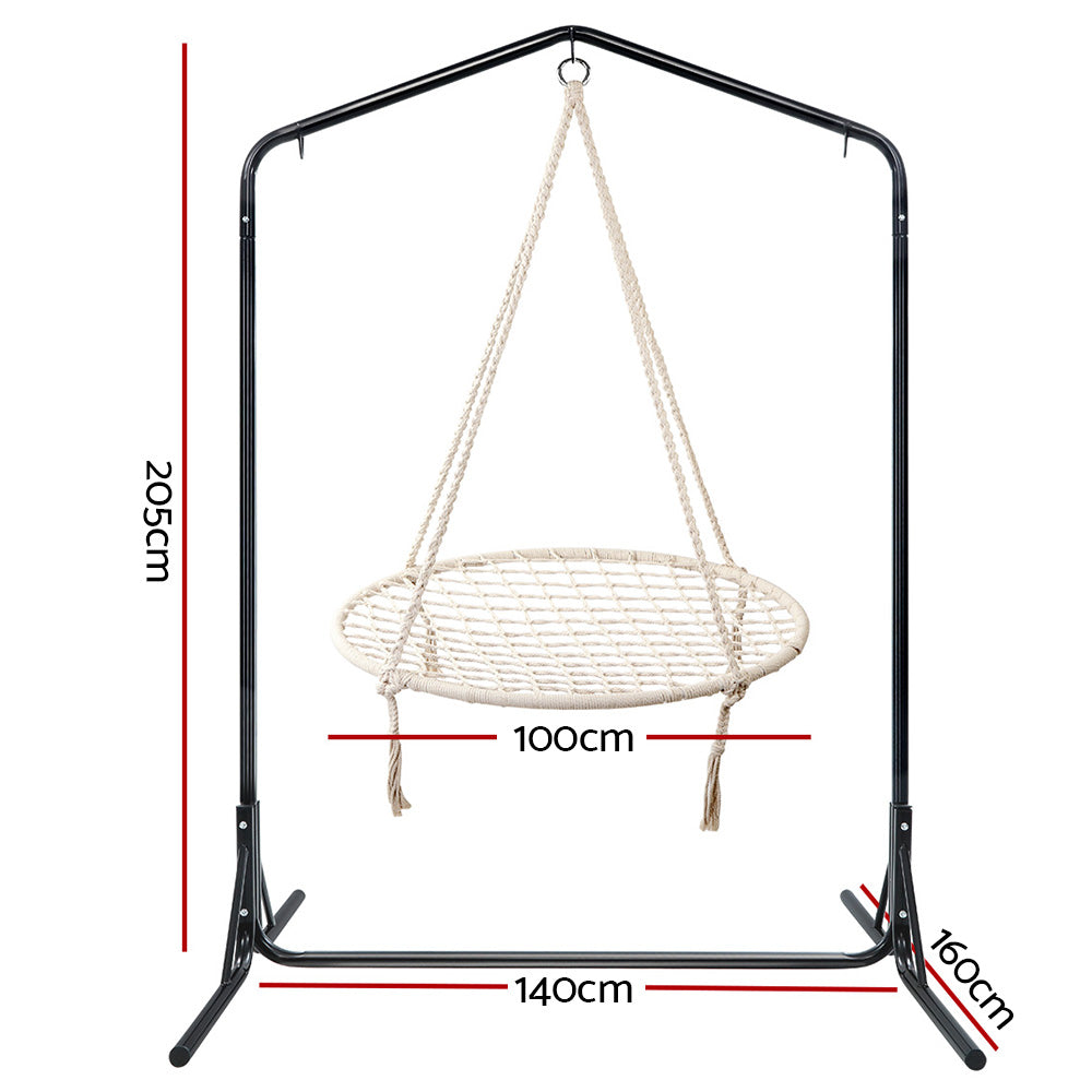 Outdoor Chairs: Gardeon Hammock Chair with Stand Nest Web Outdoor Swing 100cm