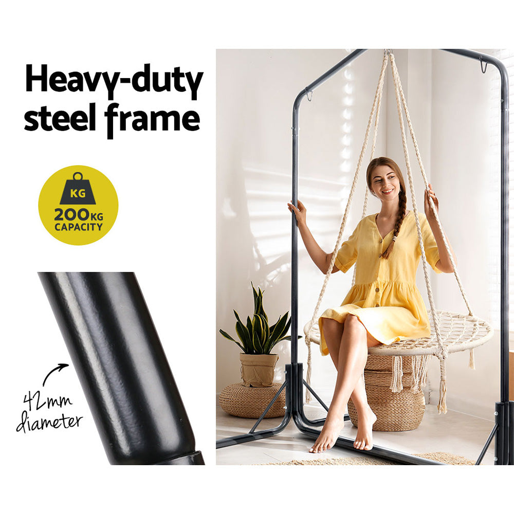 Outdoor Chairs: Gardeon Hammock Chair with Stand Nest Web Outdoor Swing 100cm