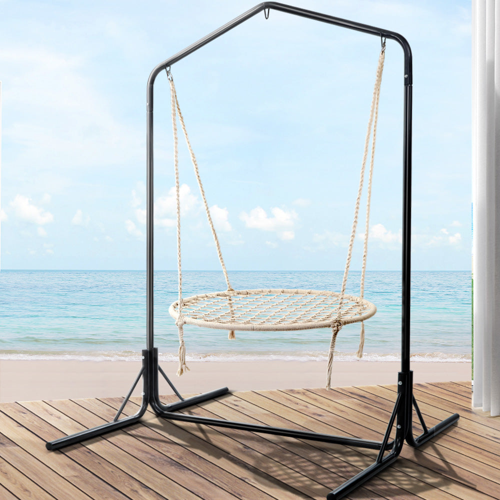 Outdoor Chairs: Gardeon Hammock Chair with Stand Nest Web Outdoor Swing 100cm