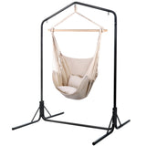 Hammocks & Accessories: Gardeon Outdoor Hammock Chair with Stand Hanging Hammock with Pillow Cream