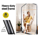 Hammocks & Accessories: Gardeon Outdoor Hammock Chair with Stand Hanging Hammock with Pillow Cream
