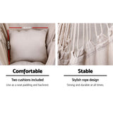 Hammocks & Accessories: Gardeon Outdoor Hammock Chair with Stand Hanging Hammock with Pillow Cream