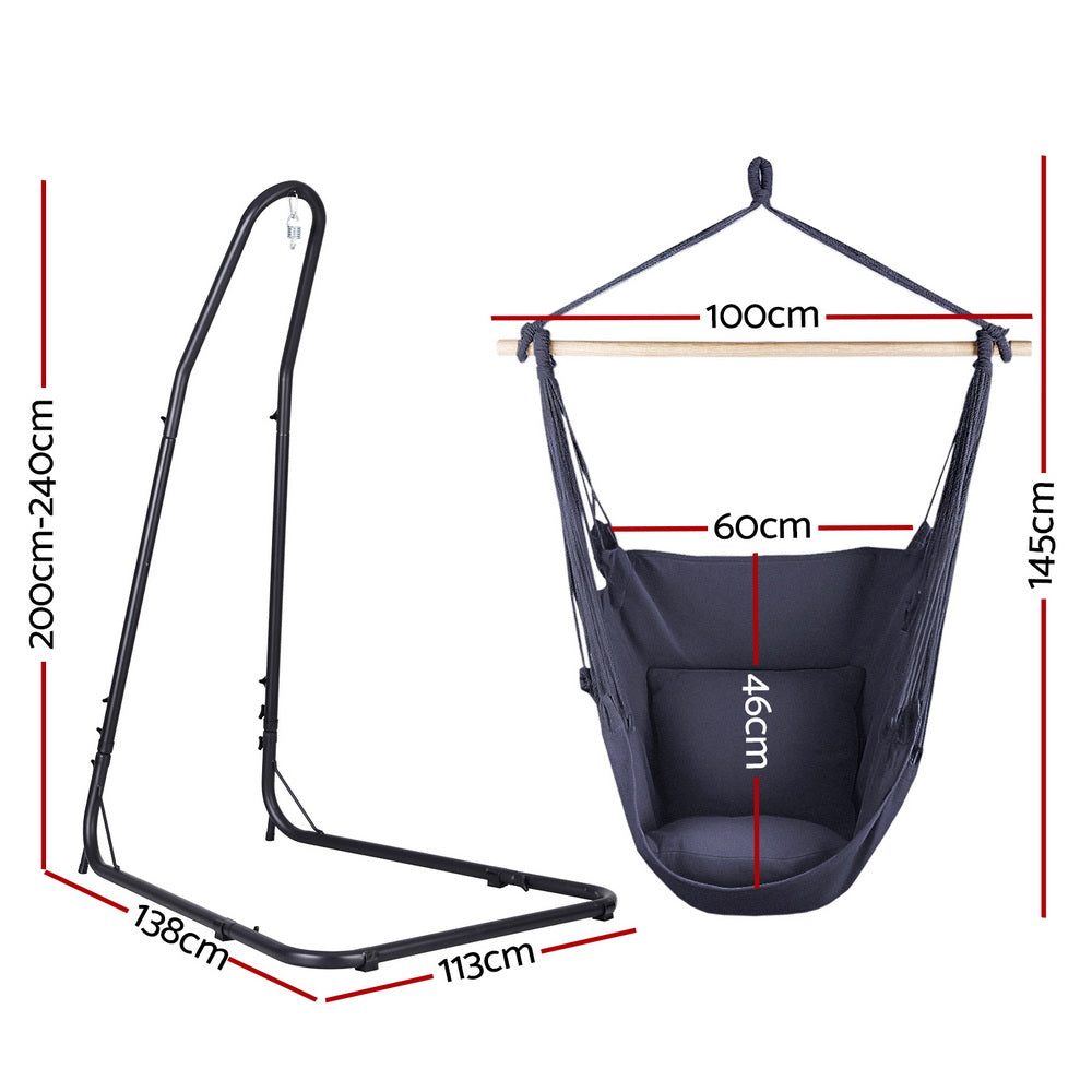 Hammocks & Accessories: Gardeon Hammock Chair with Heavy Duty Steel Stand
