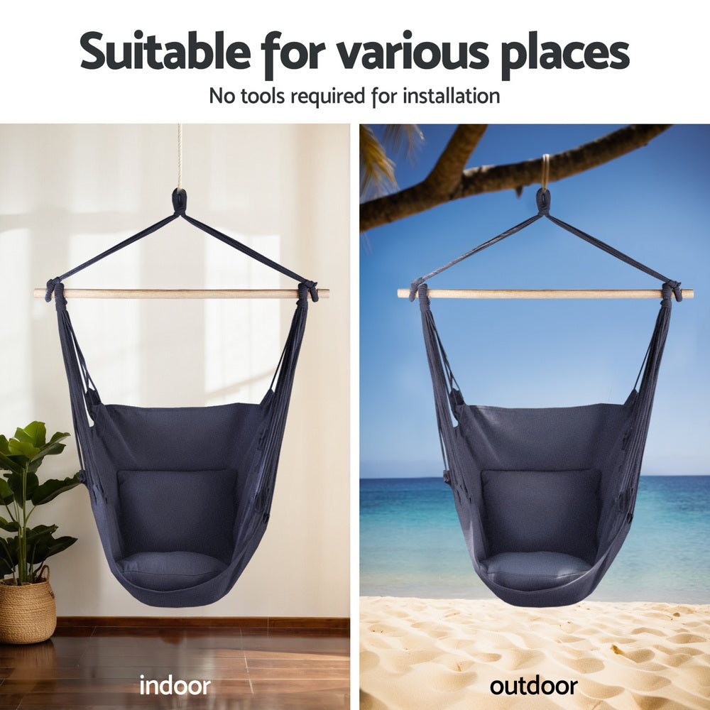 Hammocks & Accessories: Gardeon Hammock Chair with Heavy Duty Steel Stand