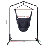 Outdoor Chairs: Gardeon Outdoor Hammock Chair with Stand Swing Hanging Hammock with Pillow Grey