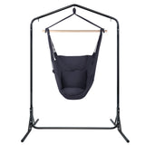 Outdoor Chairs: Gardeon Outdoor Hammock Chair with Stand Swing Hanging Hammock with Pillow Grey