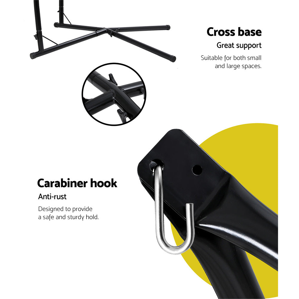 Outdoor Chairs: Gardeon Hammock Chair Outdoor Camping Hanging with Steel Stand Grey