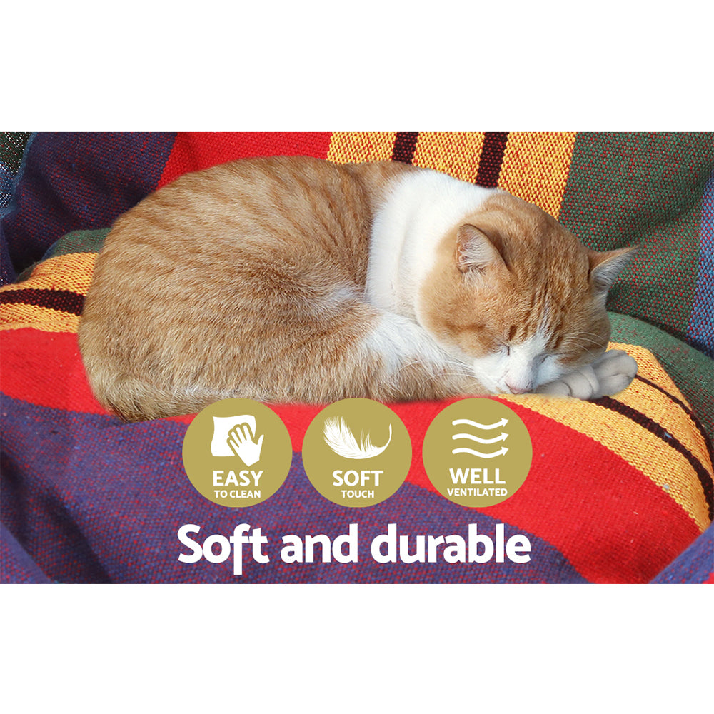Hammocks & Accessories: Gardeon Hammock Chair Outdoor Camping Hanging Hammocks Cushion Pillow Rainbow