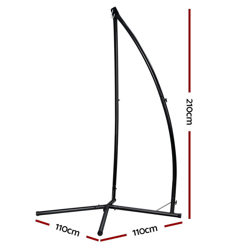 Outdoor Chairs: Gardeon Hammock Chair Steel Stand Outdoor Furniture Heavy Duty Black