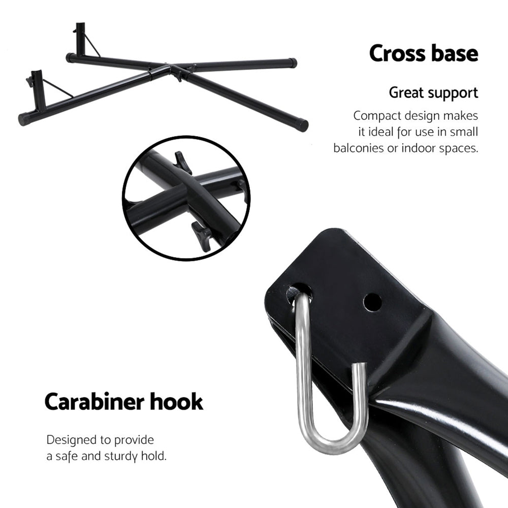 Outdoor Chairs: Gardeon Hammock Chair Steel Stand Outdoor Furniture Heavy Duty Black