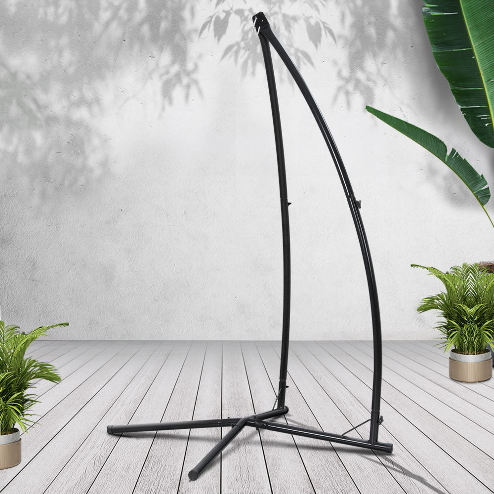 Outdoor Chairs: Gardeon Hammock Chair Steel Stand Outdoor Furniture Heavy Duty Black