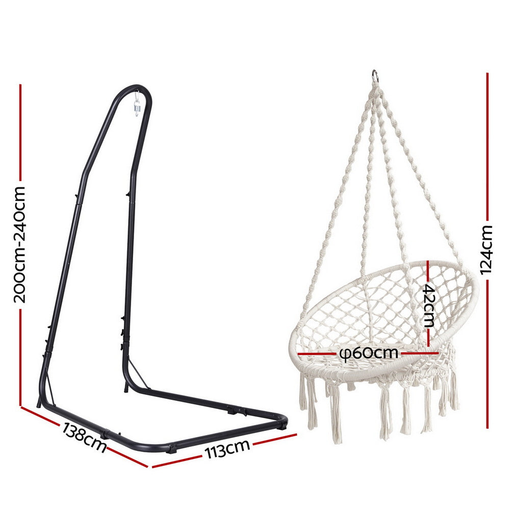 Hammocks & Accessories: Gardeon Hammock Hanging Chair with Steel Stand