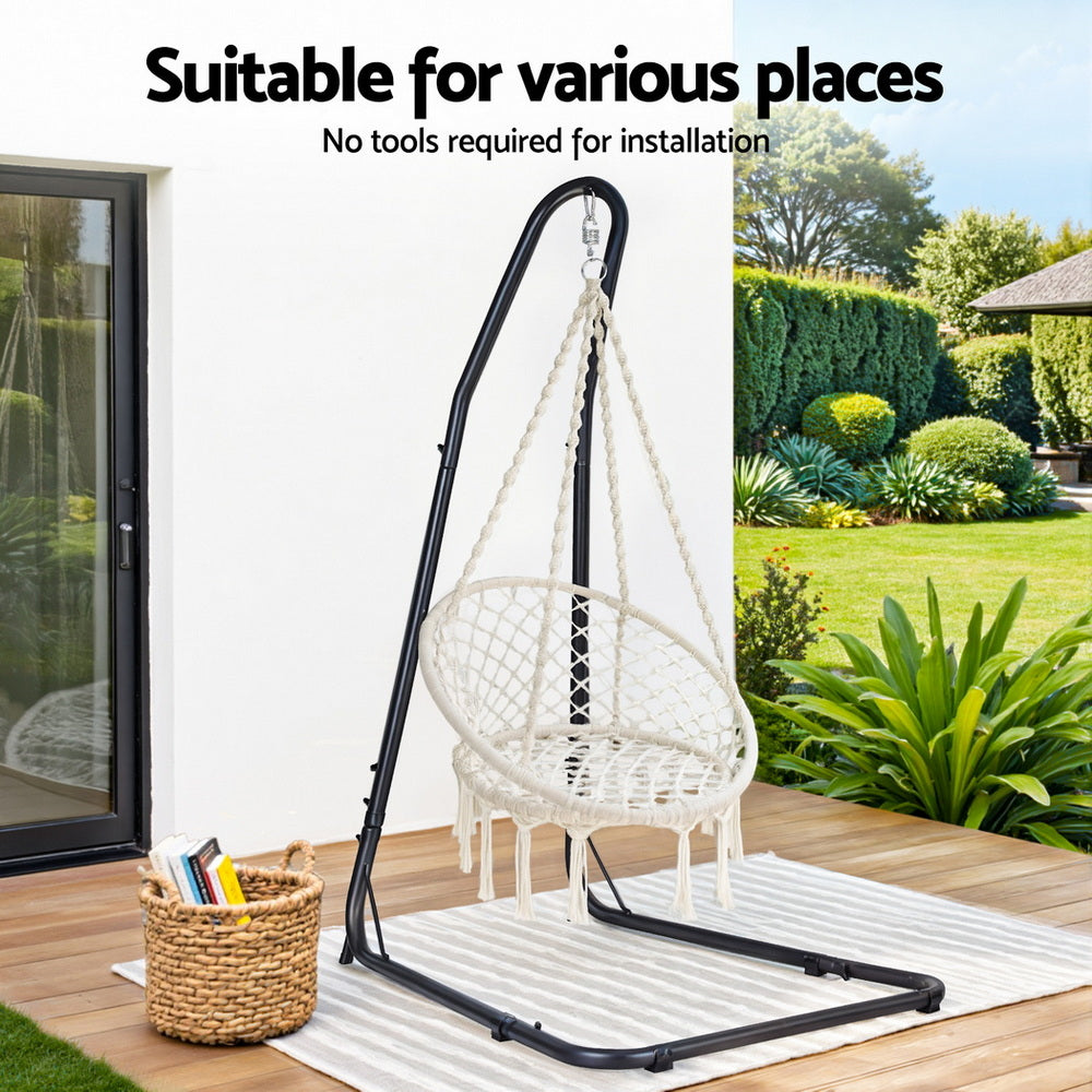 Hammocks & Accessories: Gardeon Hammock Hanging Chair with Steel Stand