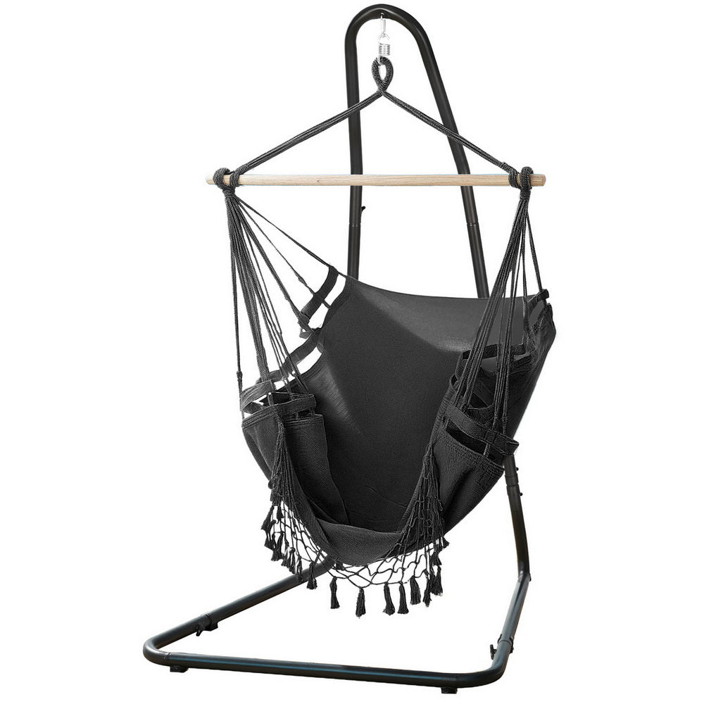 Hammocks & Accessories: Gardeon Hammock Hanging Chair with Steel Stand