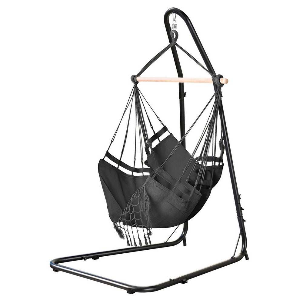 Hammocks & Accessories: Gardeon Hammock Hanging Chair with Steel Stand