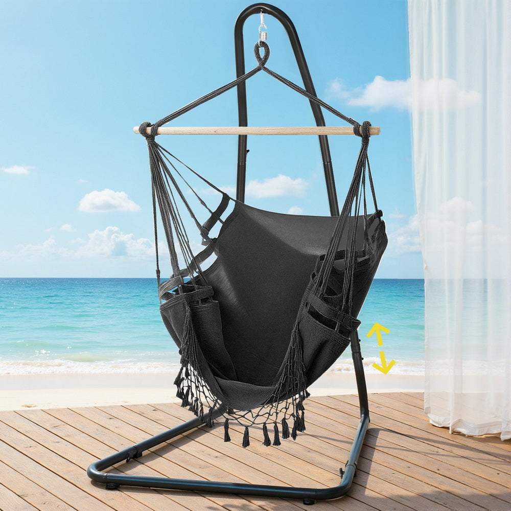 Hammocks & Accessories: Gardeon Hammock Hanging Chair with Steel Stand