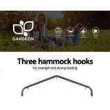 Outdoor Chairs: Gardeon Outdoor Hammock Chair with Stand Tassel Hanging Rope Hammocks Grey