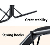 Outdoor Chairs: Gardeon Outdoor Hammock Chair with Stand Tassel Hanging Rope Hammocks Grey