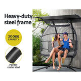 Outdoor Chairs: Gardeon Outdoor Egg Swing Chair Wicker Furniture Pod Stand Canopy 2 Seater Grey