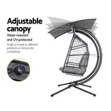 Outdoor Chairs: Gardeon Outdoor Egg Swing Chair Wicker Furniture Pod Stand Canopy 2 Seater Grey