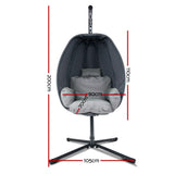 Outdoor Chairs: Gardeon Outdoor Egg Swing Chair Patio Furniture Pod Stand Canopy Foldable Grey