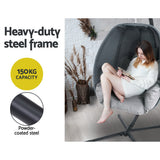 Outdoor Chairs: Gardeon Outdoor Egg Swing Chair Patio Furniture Pod Stand Canopy Foldable Grey