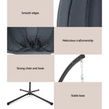 Outdoor Chairs: Gardeon Outdoor Egg Swing Chair Patio Furniture Pod Stand Canopy Foldable Grey